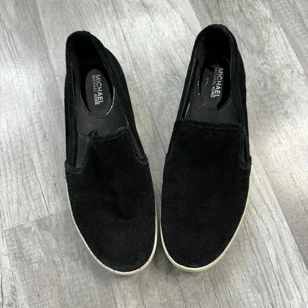 MICHAEL Michael Kors Womens Keaton Casual Shoes Suede Black Size 7 1/2